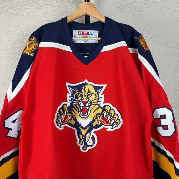 John Vanbiesbrouck Vintage CCM Florida Panthers Sewn XL Hockey Jersey - Picture 4 of 5